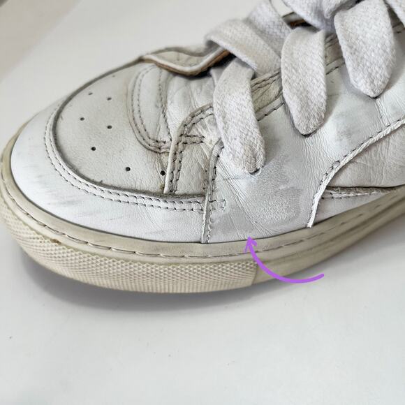 MM6 MAISON MARTIN MARGIELA Leather Low Top Sneakers in White Size 39.5/9.5 - Picture 7 of 15